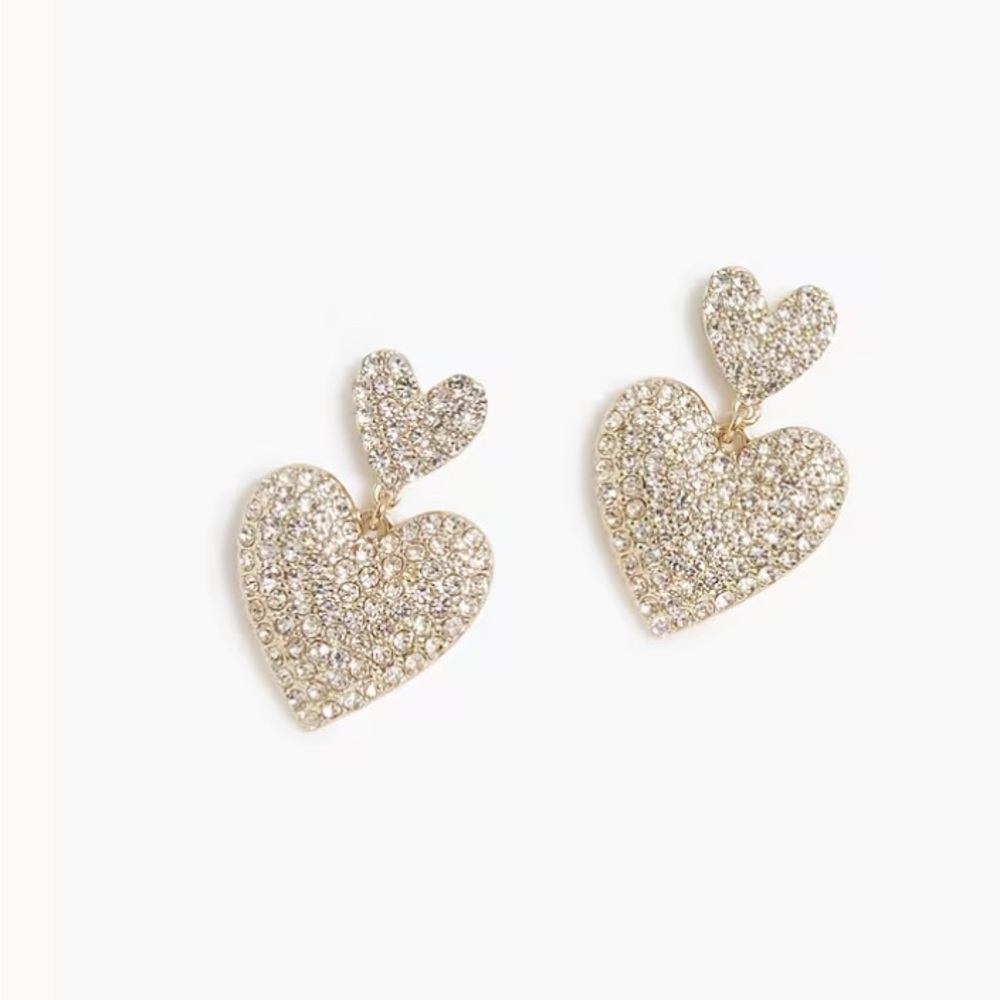 J. Crew Factory Gold Heart Drop Earrings